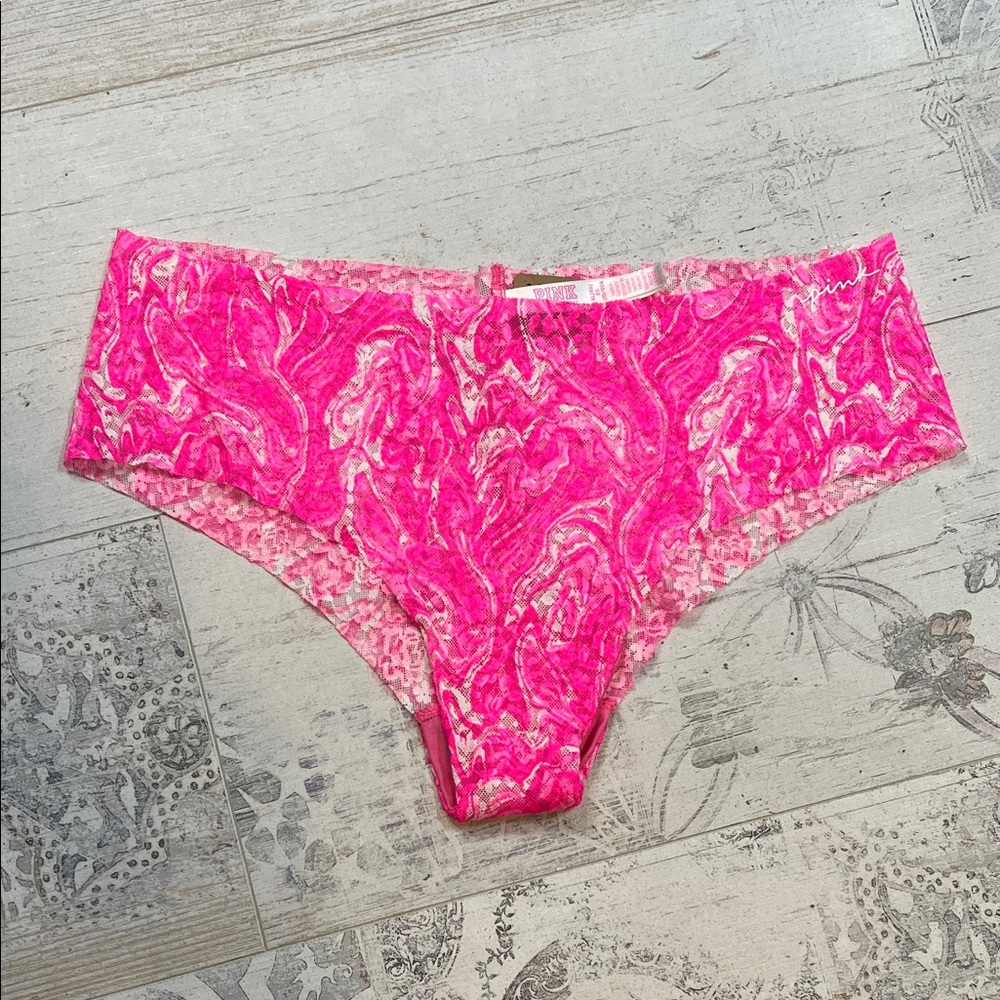 Pink Victoria's Secret Pink Swirl Tie Dye Lace Cheekster Panties XL